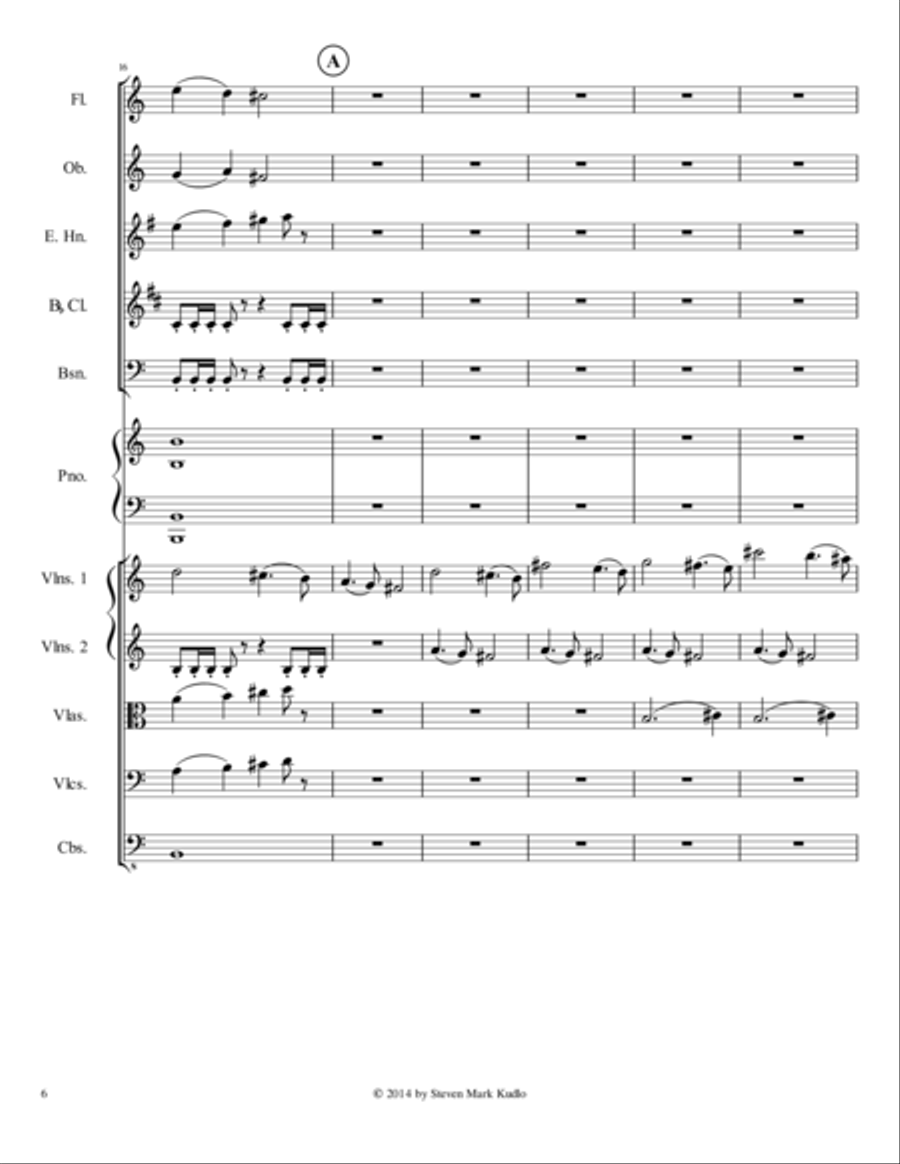 Minimal Piece for Chamber Orchestra with Piano Obbligato Chamber Orchestra scores gallery preview page 6