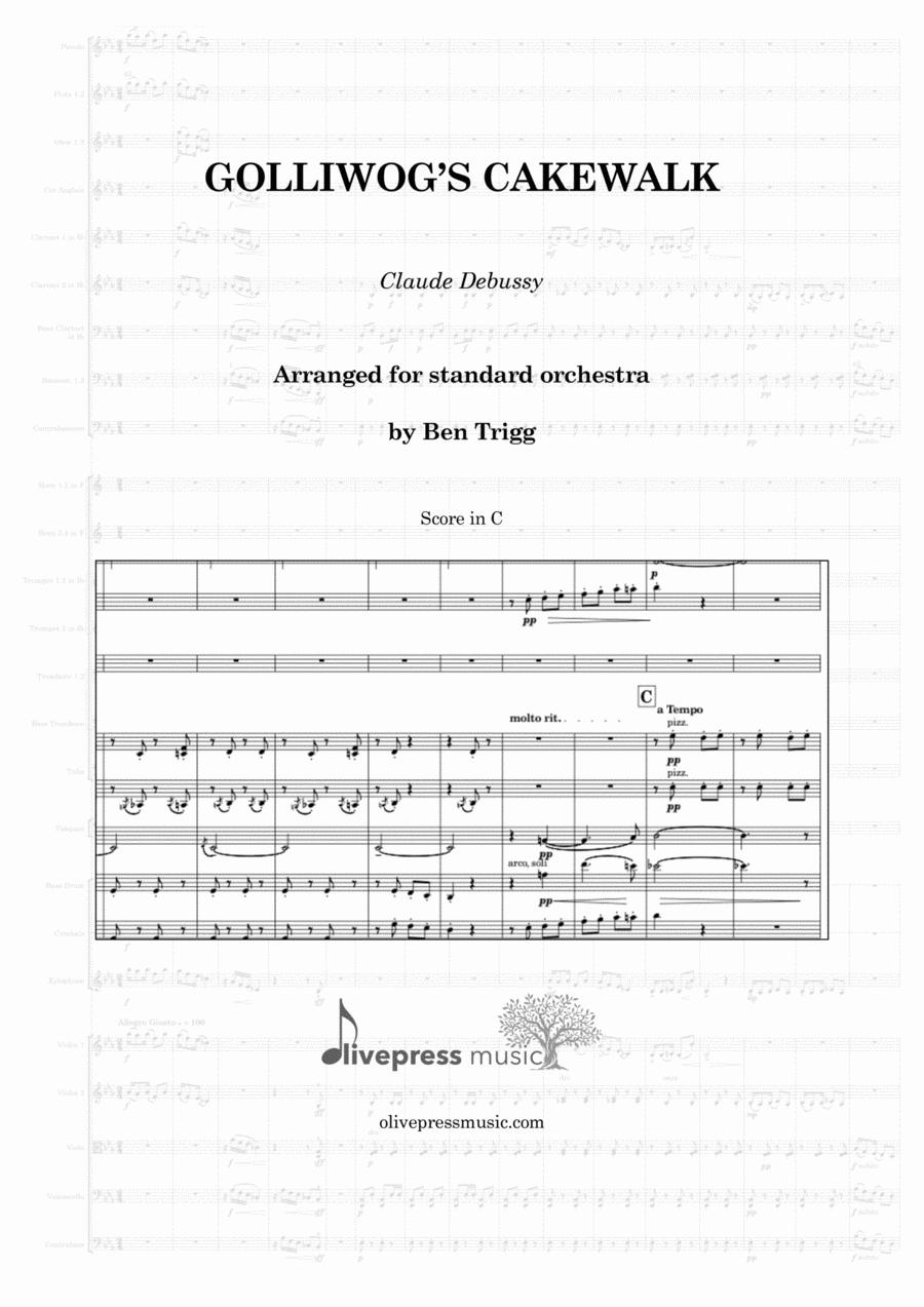 Golliwog's Cakewalk (Standard Orchestra) – Score and Parts – in Eb (Original key) Full Orchestra scores gallery preview page 1