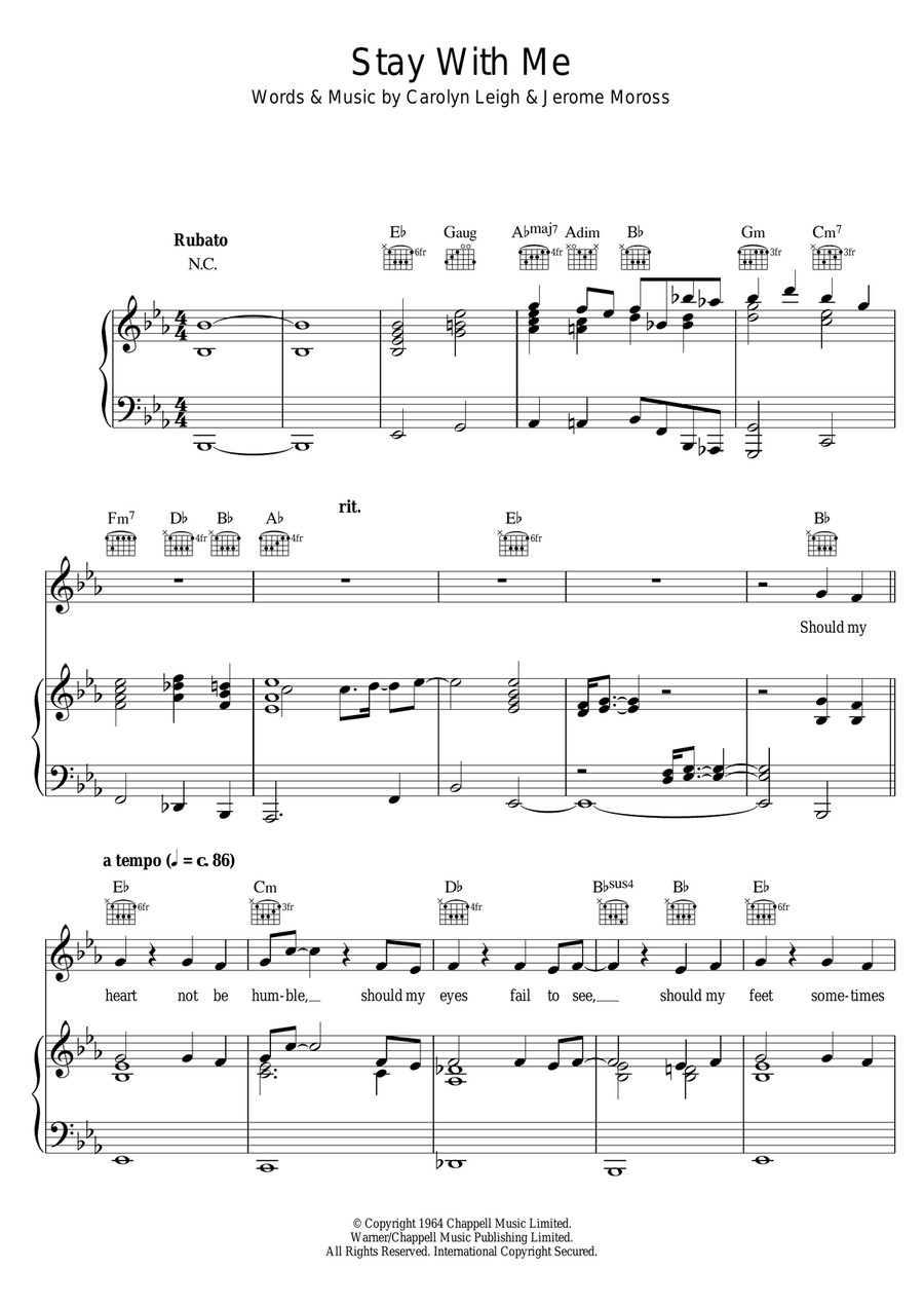 Stay With Me Stay With Me Piano, Vocal scores gallery preview page 1