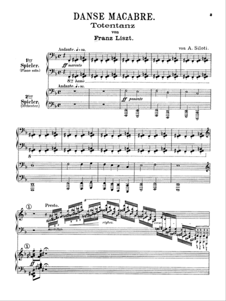 Liszt: Totentanz (Danse Macabre) Piano Duet scores gallery preview page 3