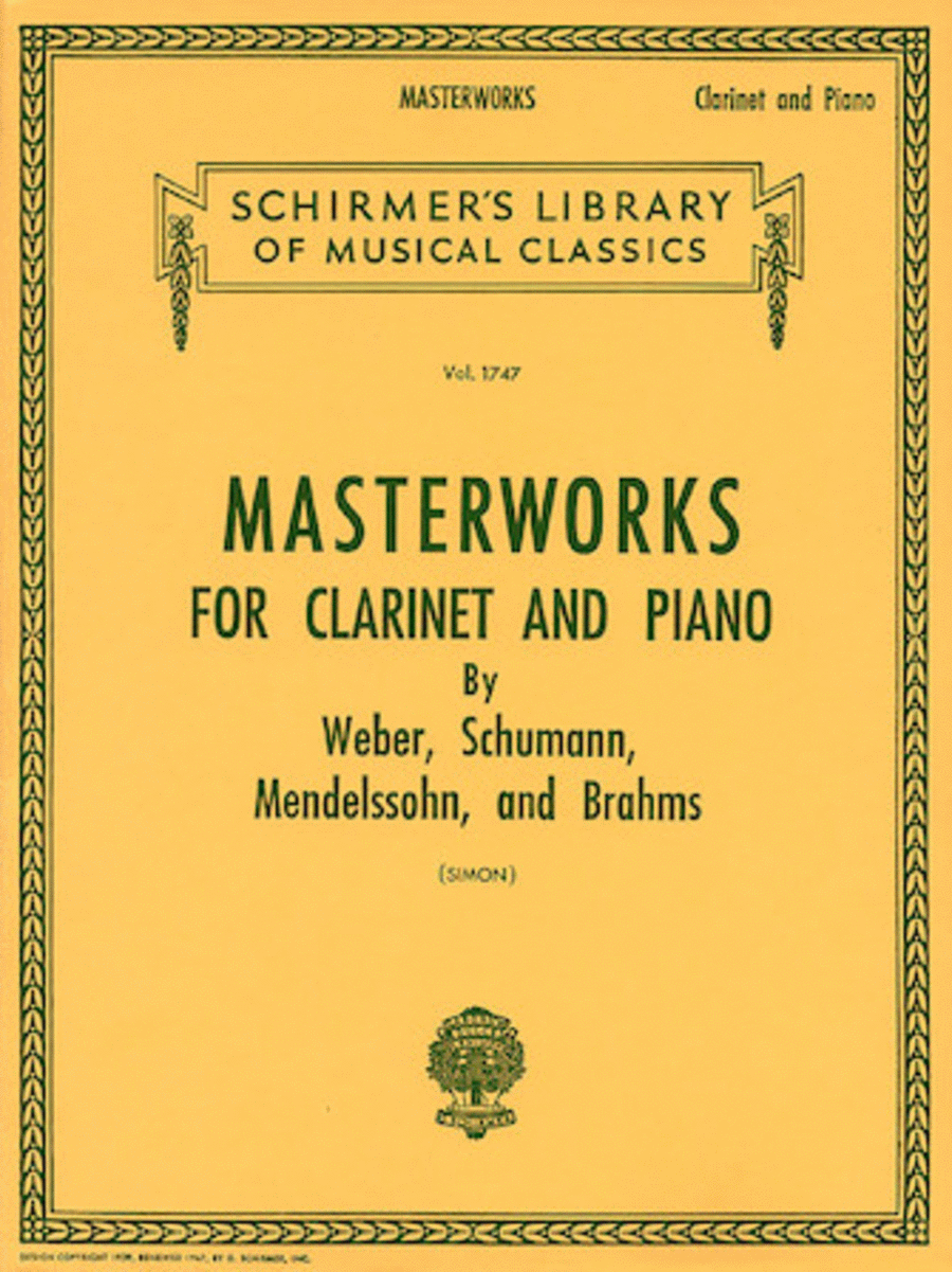Masterworks for Clarinet and Piano (Clarinet / Piano)