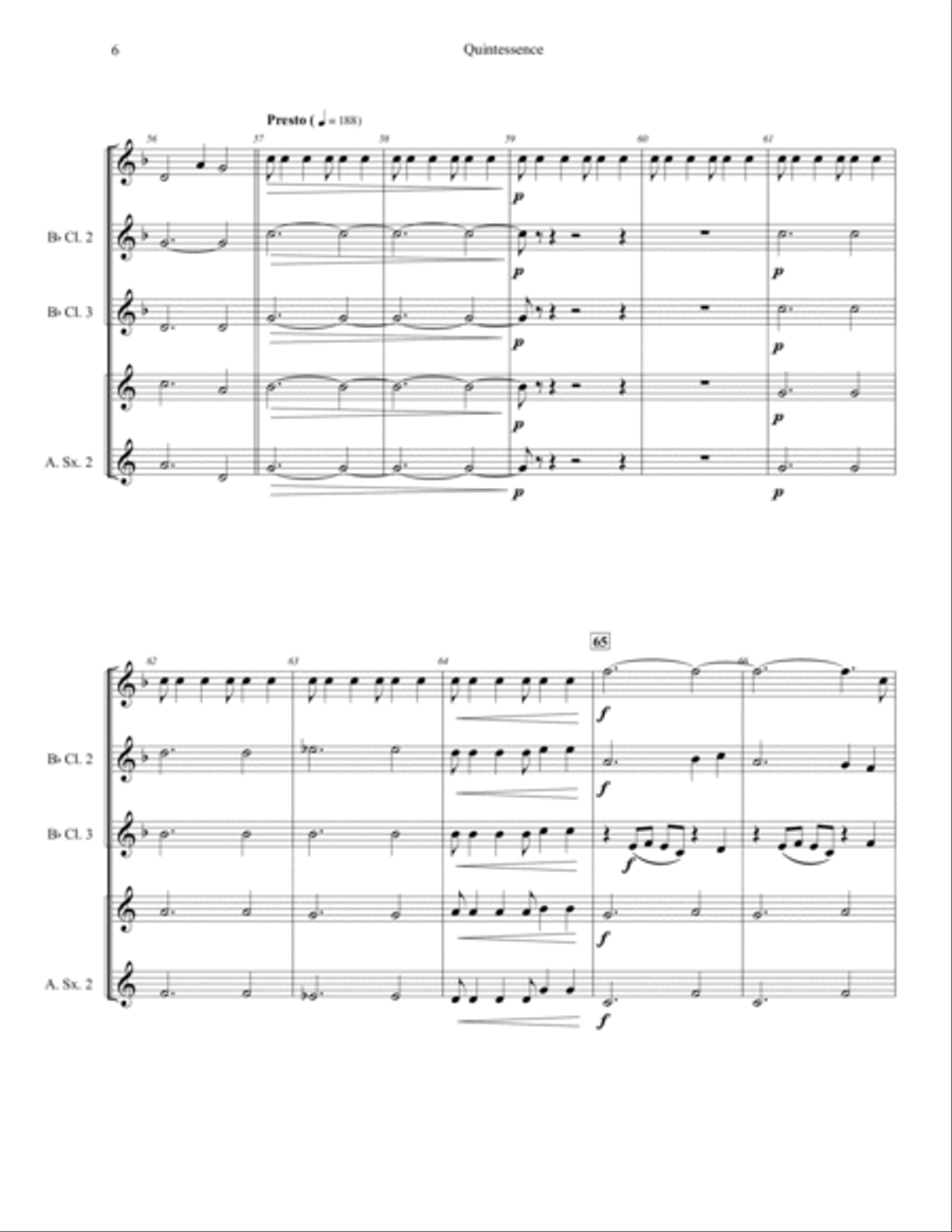 Quintessence (Woodwind Ensemble - Grade 3) Woodwind Quintet scores gallery preview page 6