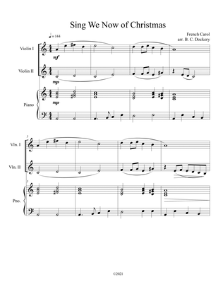 Sing We Now of Christmas (Violin Duet with Piano Accompaniment)
