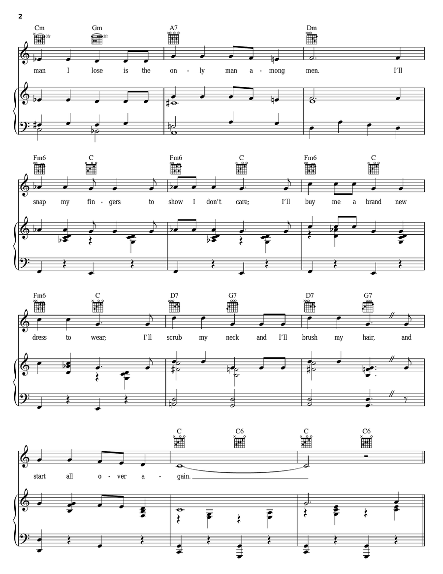 Many A New Day (from Oklahoma!) Piano, Vocal, Guitar scores gallery preview page 2