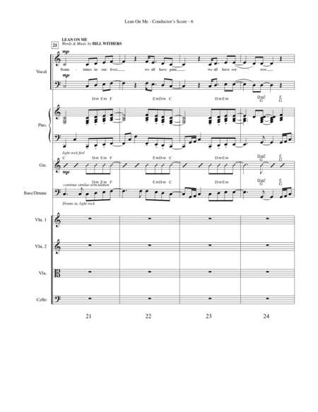 Lean On Me (with We Shall Overcome) - Full Score