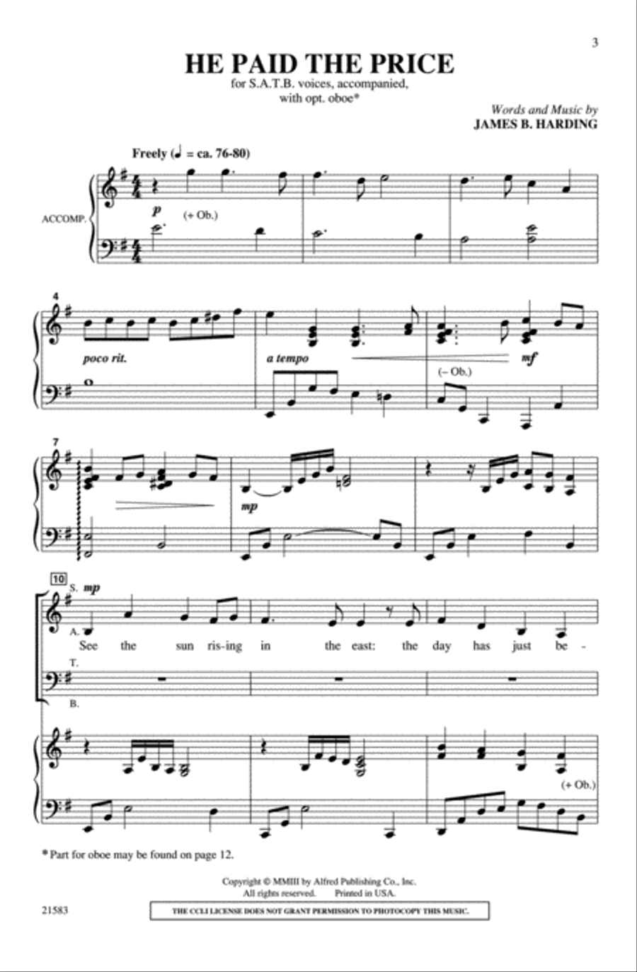 He Paid the Price 4-Part scores gallery preview page 2