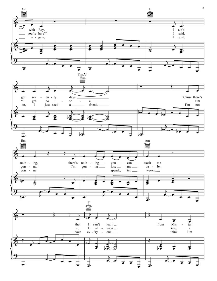 Rehab Piano, Vocal, Guitar scores gallery preview page 3