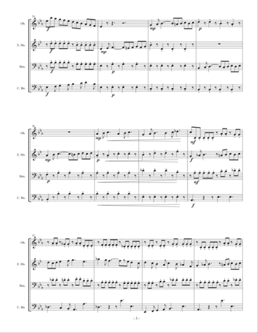 Calvin & Hobbes for double reed quartet Woodwind Quartet scores gallery preview page 3