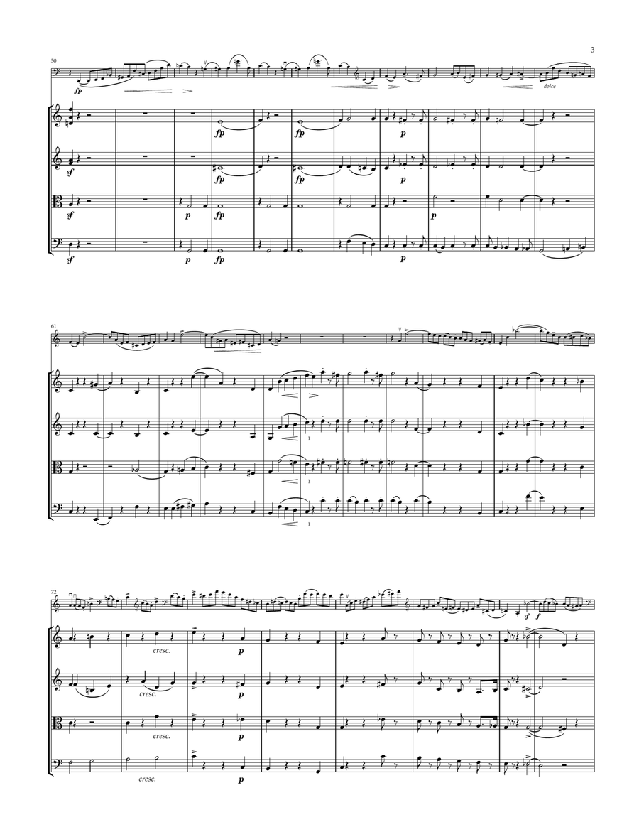 Concerto for Violoncello and Orchestra by Robert Schumann String Quartet - Digital Sheet Music page 3