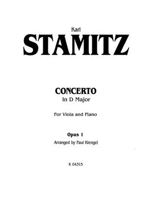 Book cover for Stamitz: Concerto in D Major, Op. 1