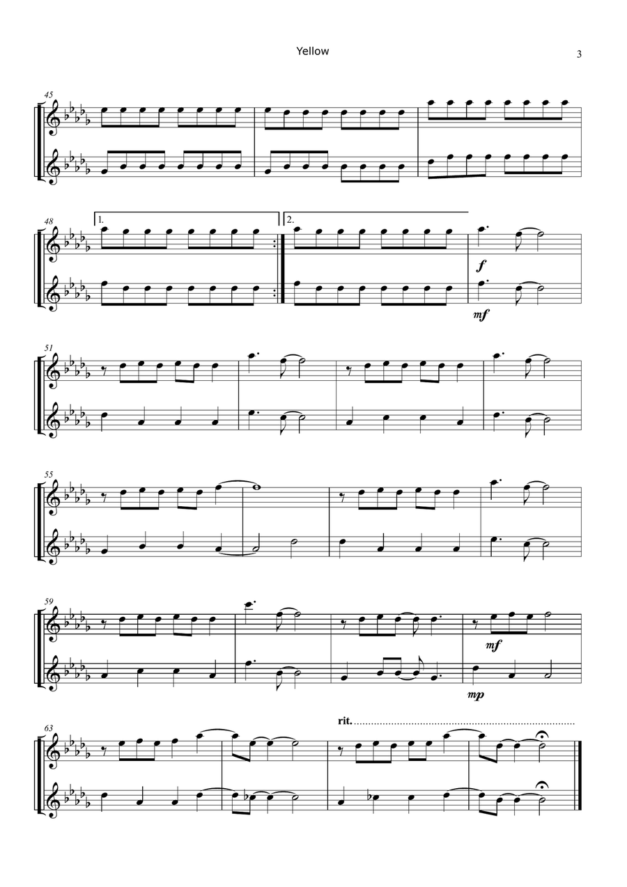 Yellow Woodwind Duet scores gallery preview page 3