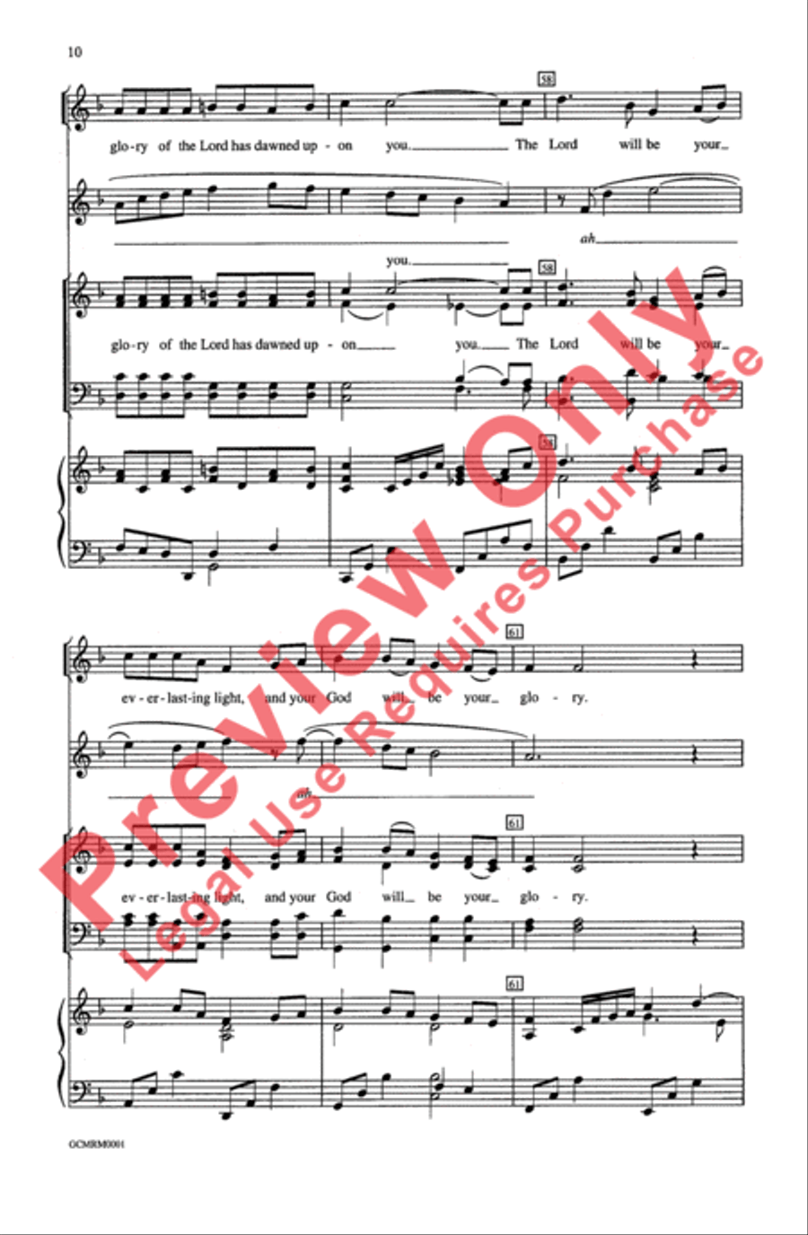 The Third Song of Isaiah (Arise, Shine; for Your Light Has Come) 4-Part scores gallery preview page 10