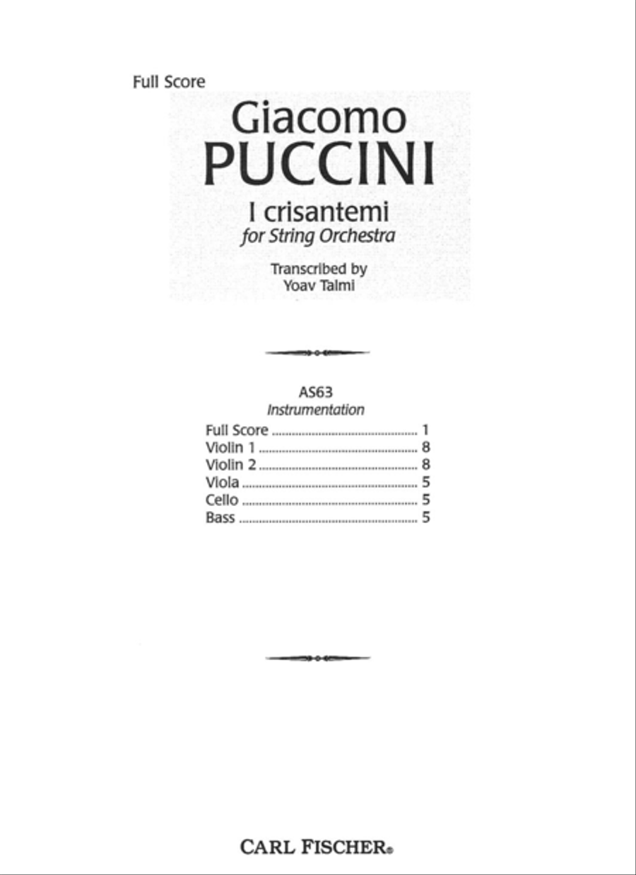 I Crisantemi Orchestra scores gallery preview page 1