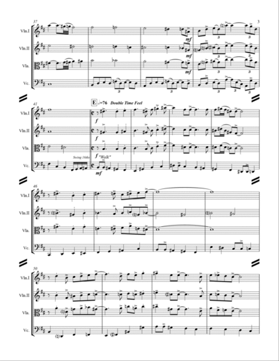 When Sunny Gets Blue String Quartet scores gallery preview page 4