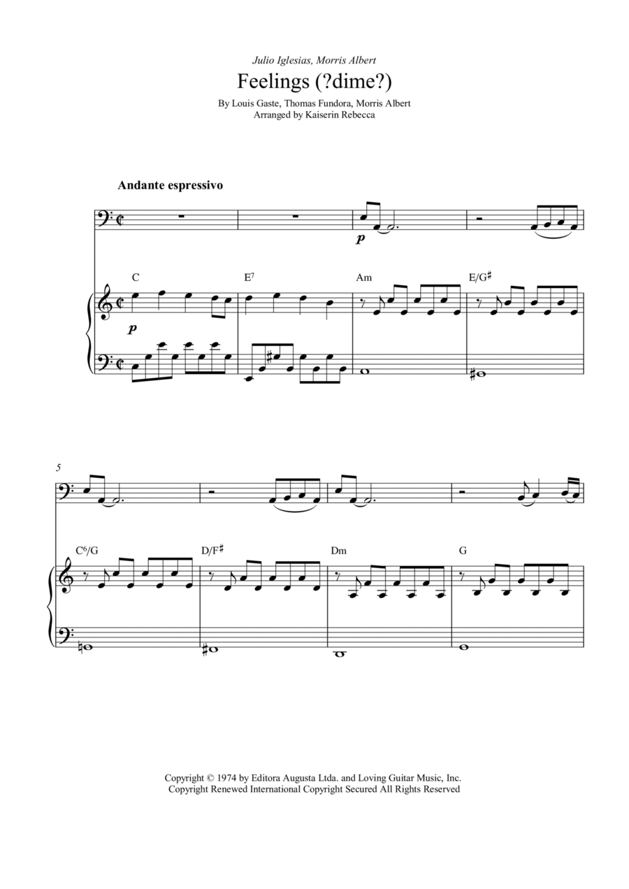 Feelings (?dime?) Feelings (?dime?) Bassoon scores gallery preview page 1