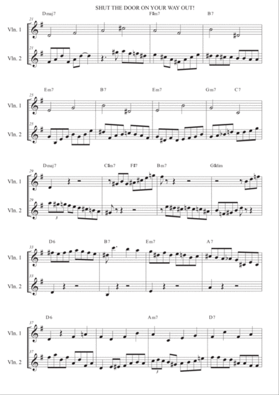 Jazz violin duets - 5 dixieland jazzy duets for violin String Duet scores gallery preview page 4