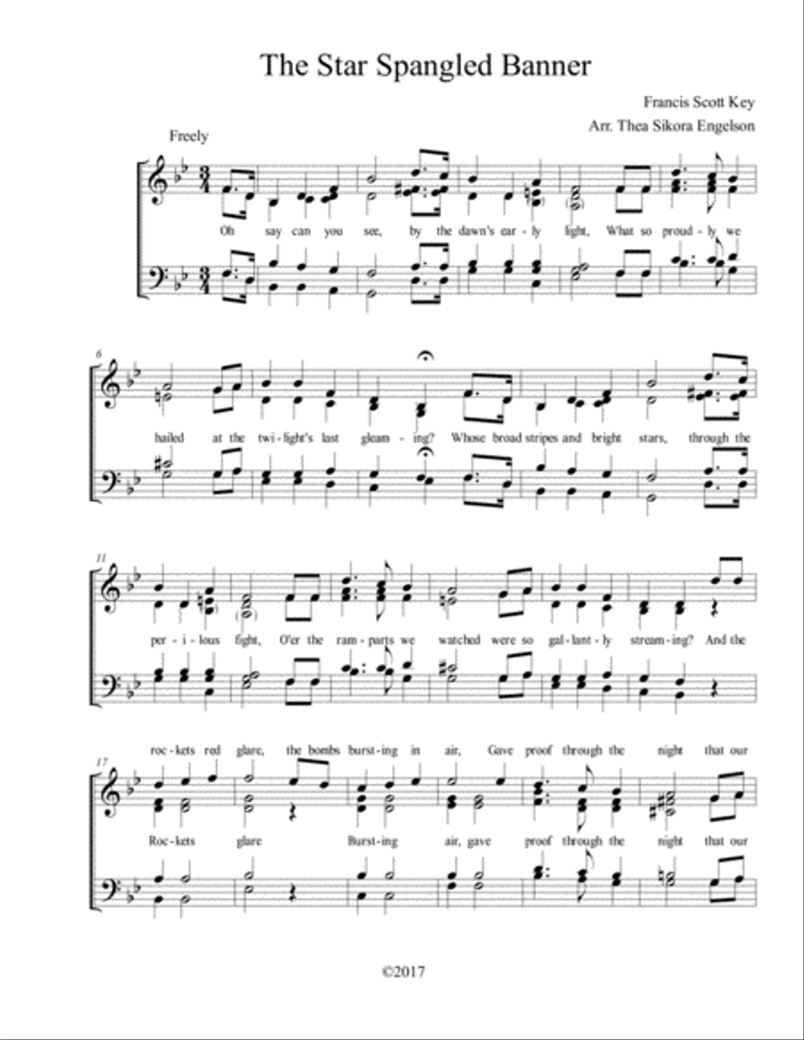 The Star Spangled Banner The Star Spangled Banner 4-Part scores gallery preview page 1