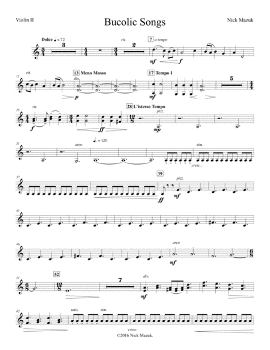 Bucolic Songs (parts) String Orchestra scores gallery preview page 6