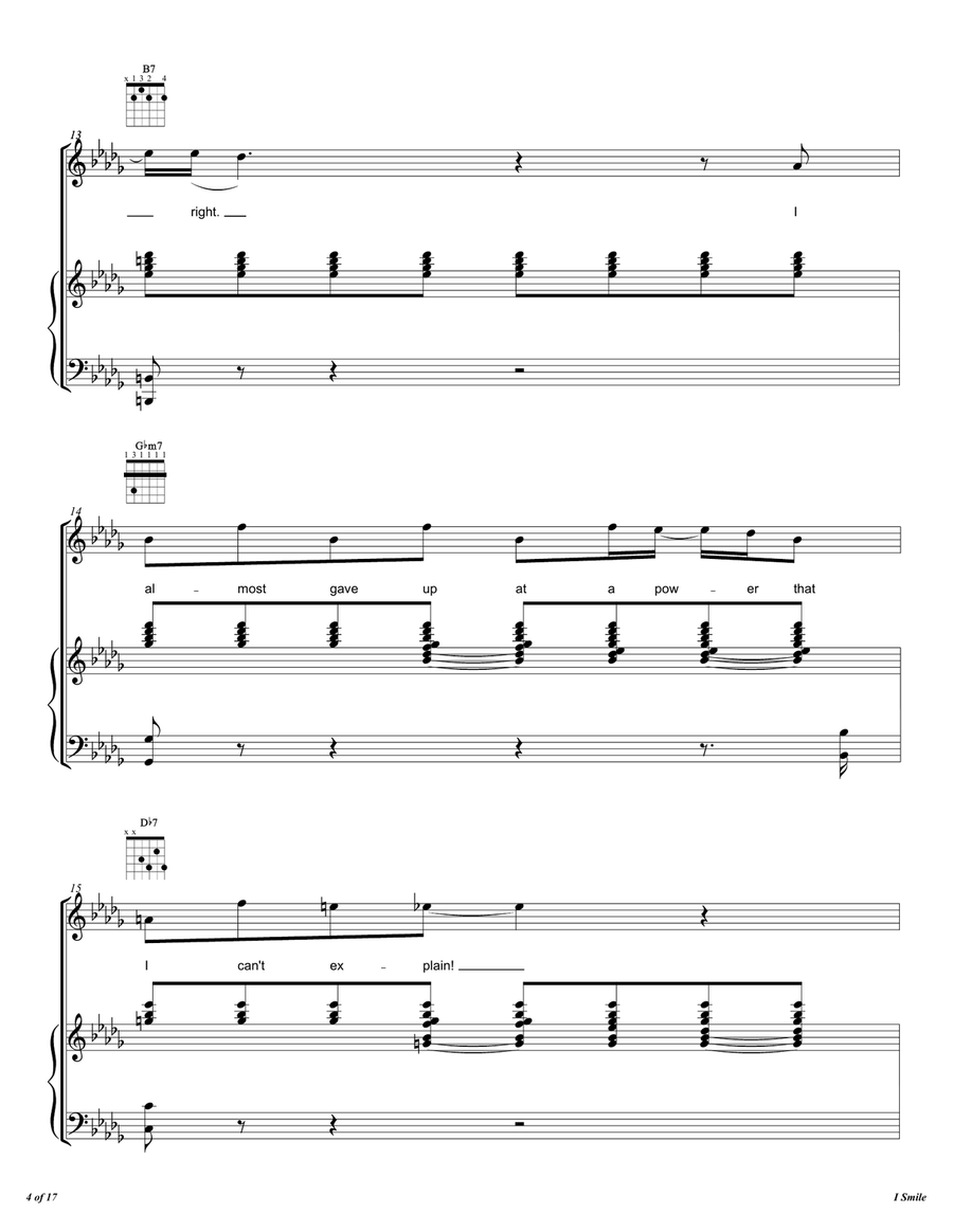 I Smile Piano, Vocal scores gallery preview page 5
