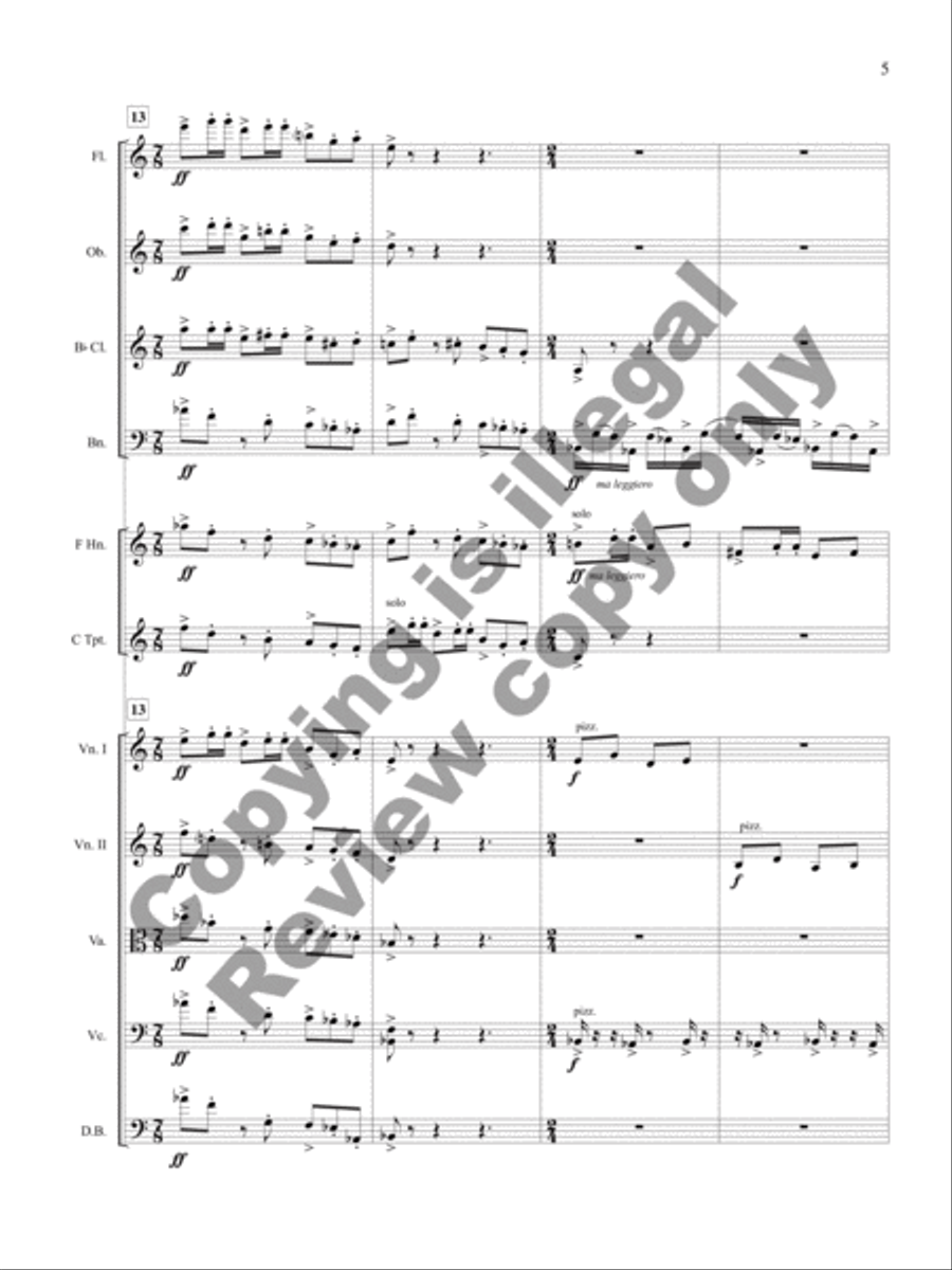 Sinfonietta for Eleven Instruments (Full Performance Set) Oboe scores gallery preview page 7