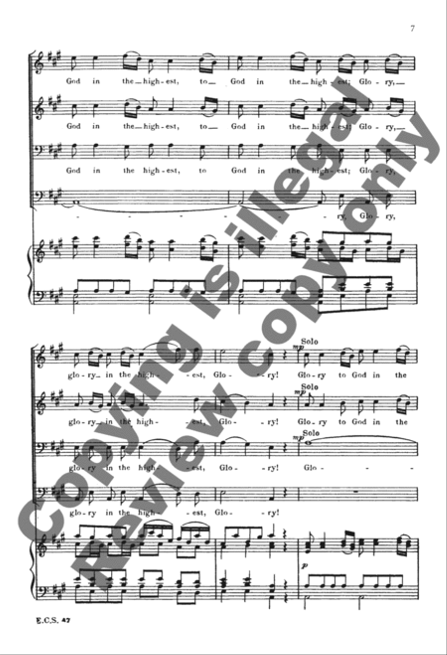 Glory to God in the Highest! TTBB scores gallery preview page 7