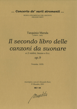 Book cover for Il secondo libro delle canzoni da suonare a tre op.9 (Venezia, 1639)
