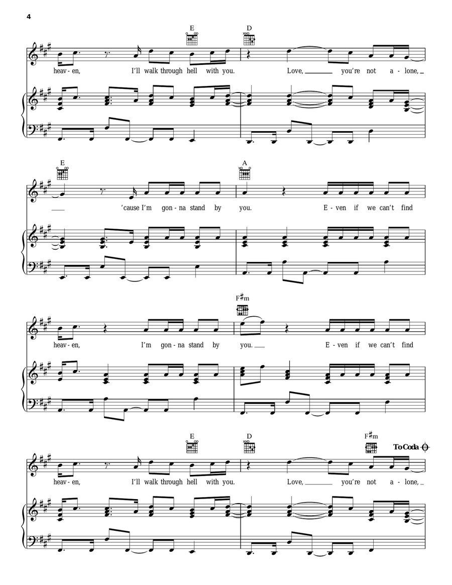 Stand By You Piano, Vocal, Guitar scores gallery preview page 4