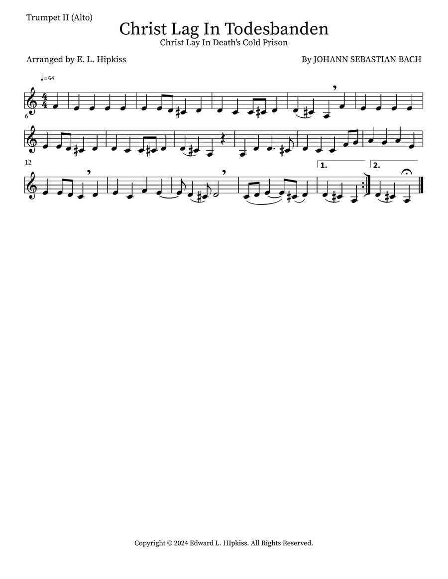 Christ Lag In Todesbanden Brass Quartet scores gallery preview page 4