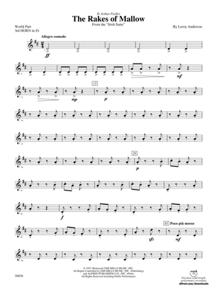 The Rakes of Mallow (from the Irish Suite): (wp) 3rd Horn in E-flat