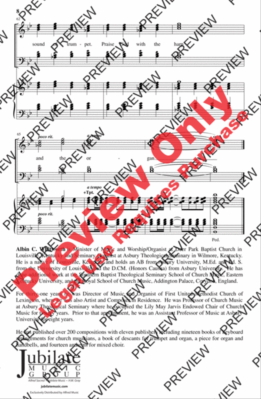 A Psalm of Praise 4-Part scores gallery preview page 8