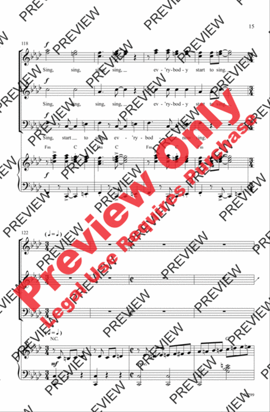 Sing, Sing, Sing Sing, Sing, Sing 3-Part scores gallery preview page 15