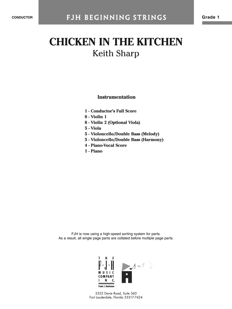 Chicken in the Kitchen: Score String Orchestra scores gallery preview page 1