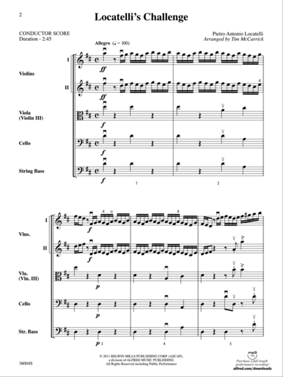 Locatelli's Challenge Locatelli's Challenge String Orchestra scores gallery preview page 2