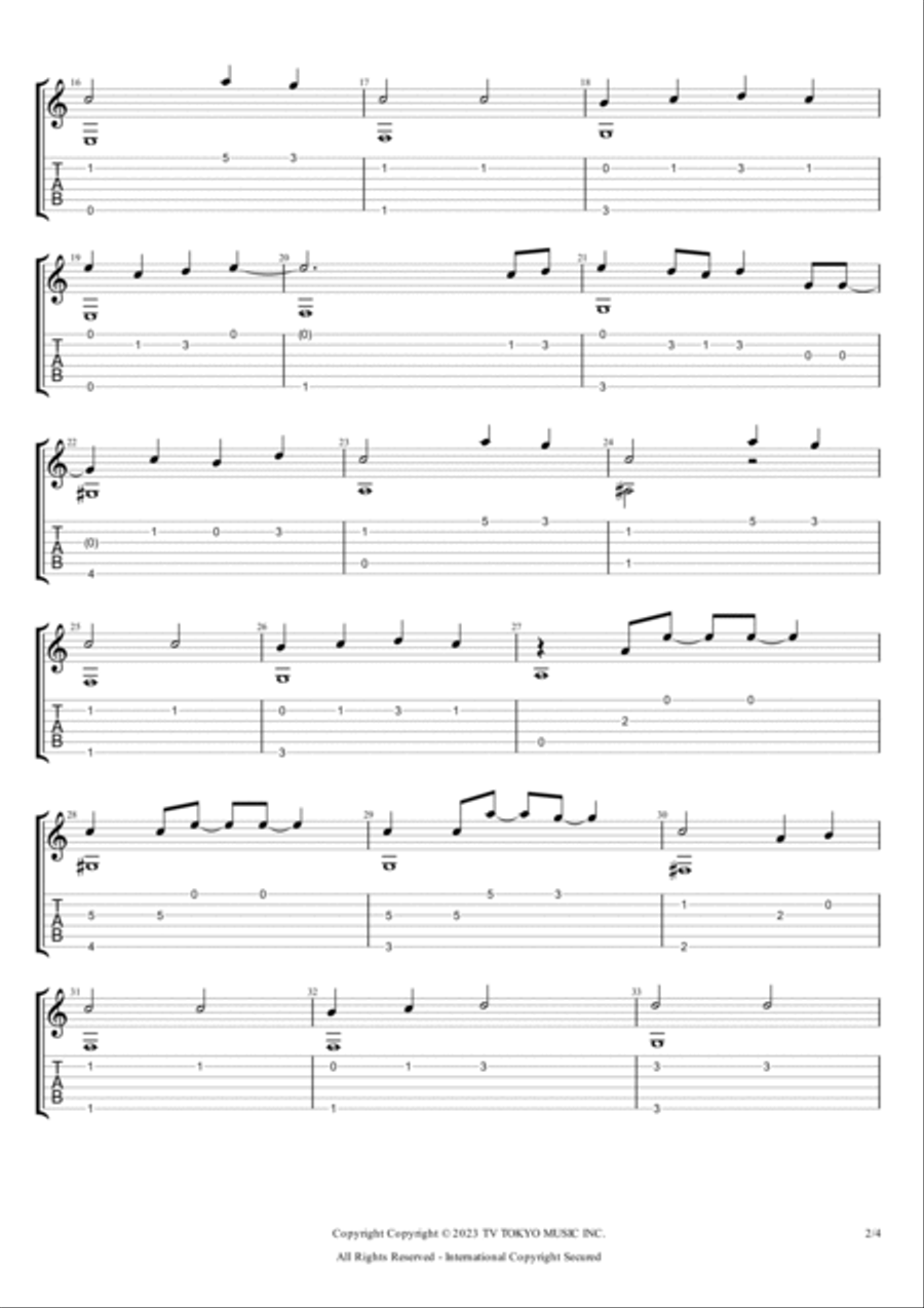 Silhouette Guitar Tablature scores gallery preview page 2