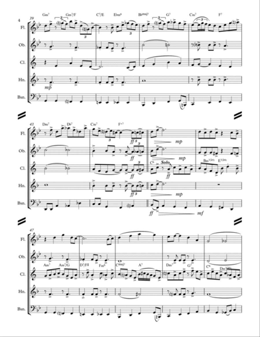 Georgia On My Mind Woodwind Quintet scores gallery preview page 5