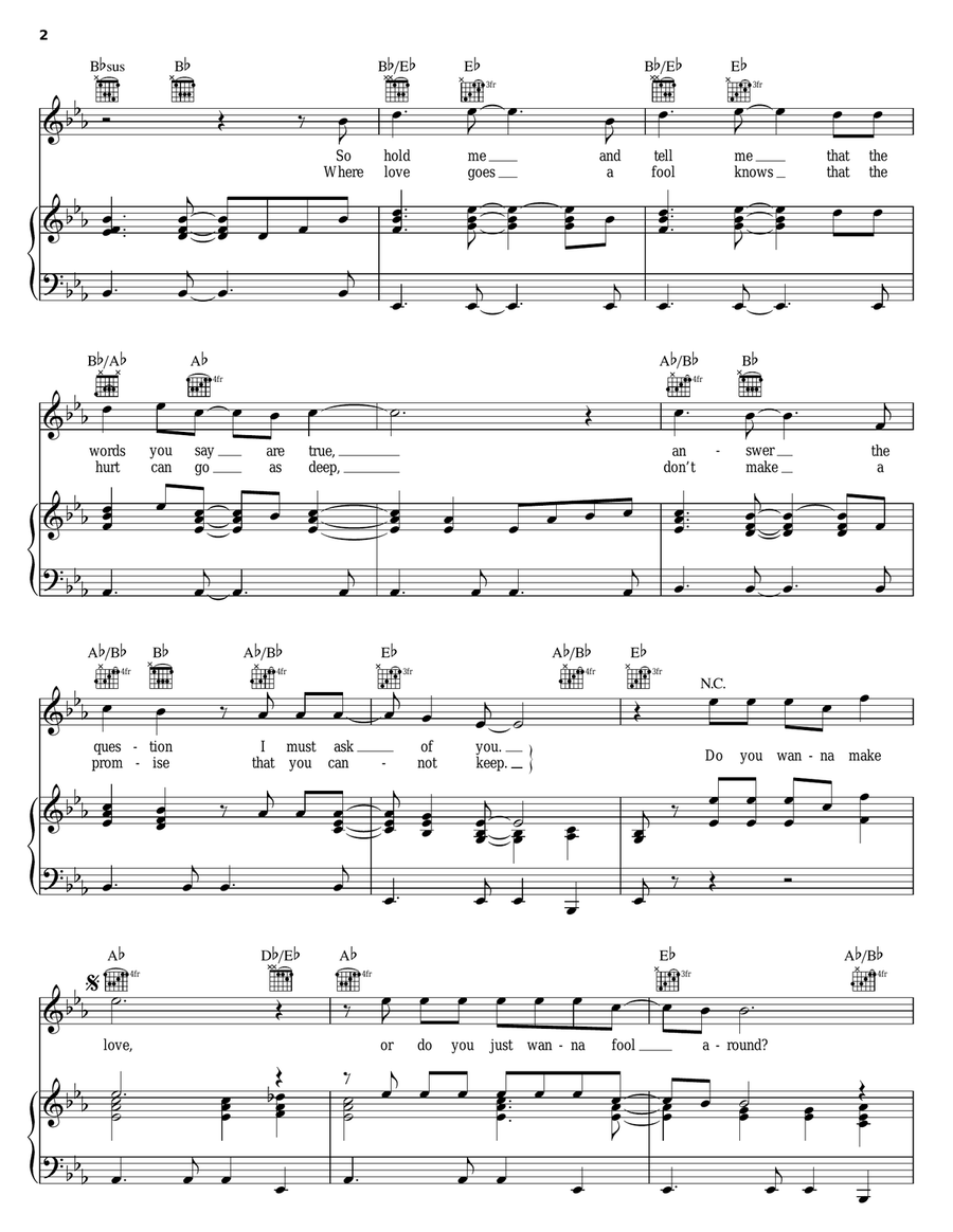Do You Wanna Make Love Piano, Vocal, Guitar scores gallery preview page 2