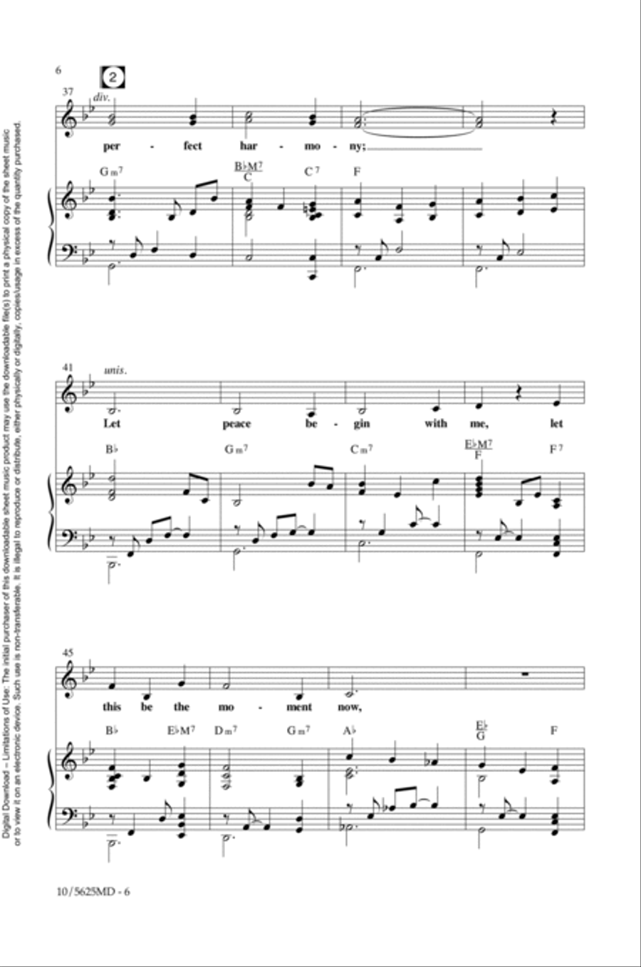 Let There Be Peace on Earth 4-Part scores gallery preview page 6
