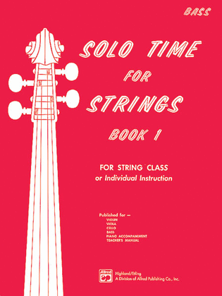 Book cover for Solo Time for Strings, Book 1