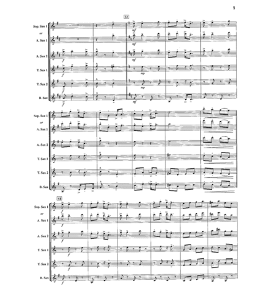 Ten Popular Classics for Saxophone Quintet Saxophone Quintet scores gallery preview page 6