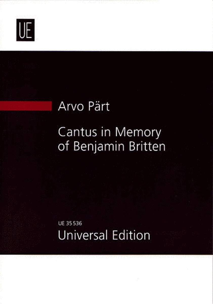 Cantus In Memory Of Benjamin Britten Study Score