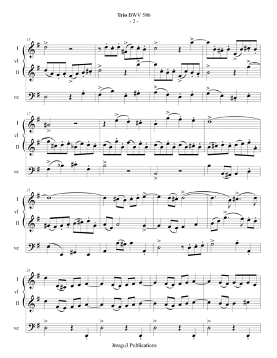 J. S. Bach: String Trio BWV 586 String Trio scores gallery preview page 2