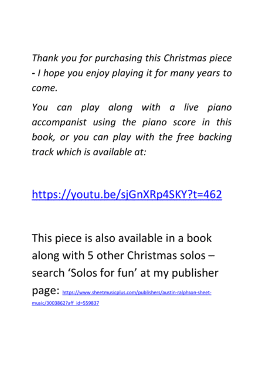 Silent Night for oboe solo - with FREE BACKING TRACK and piano accompaniment to play along Piano scores gallery preview page 3