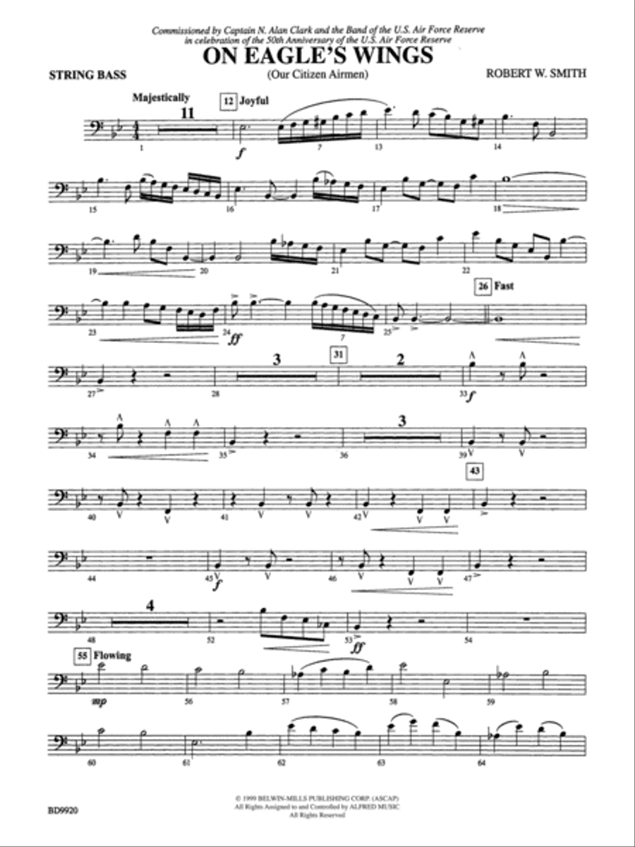 On Eagle's Wings: String Bass Concert Band scores gallery preview page 1