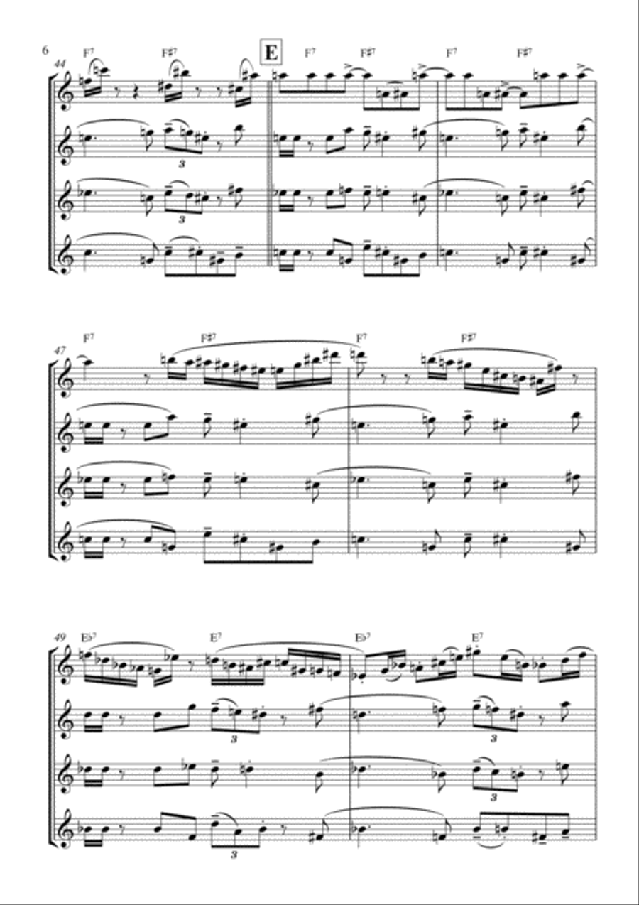 Epistrophy Woodwind Quartet scores gallery preview page 6