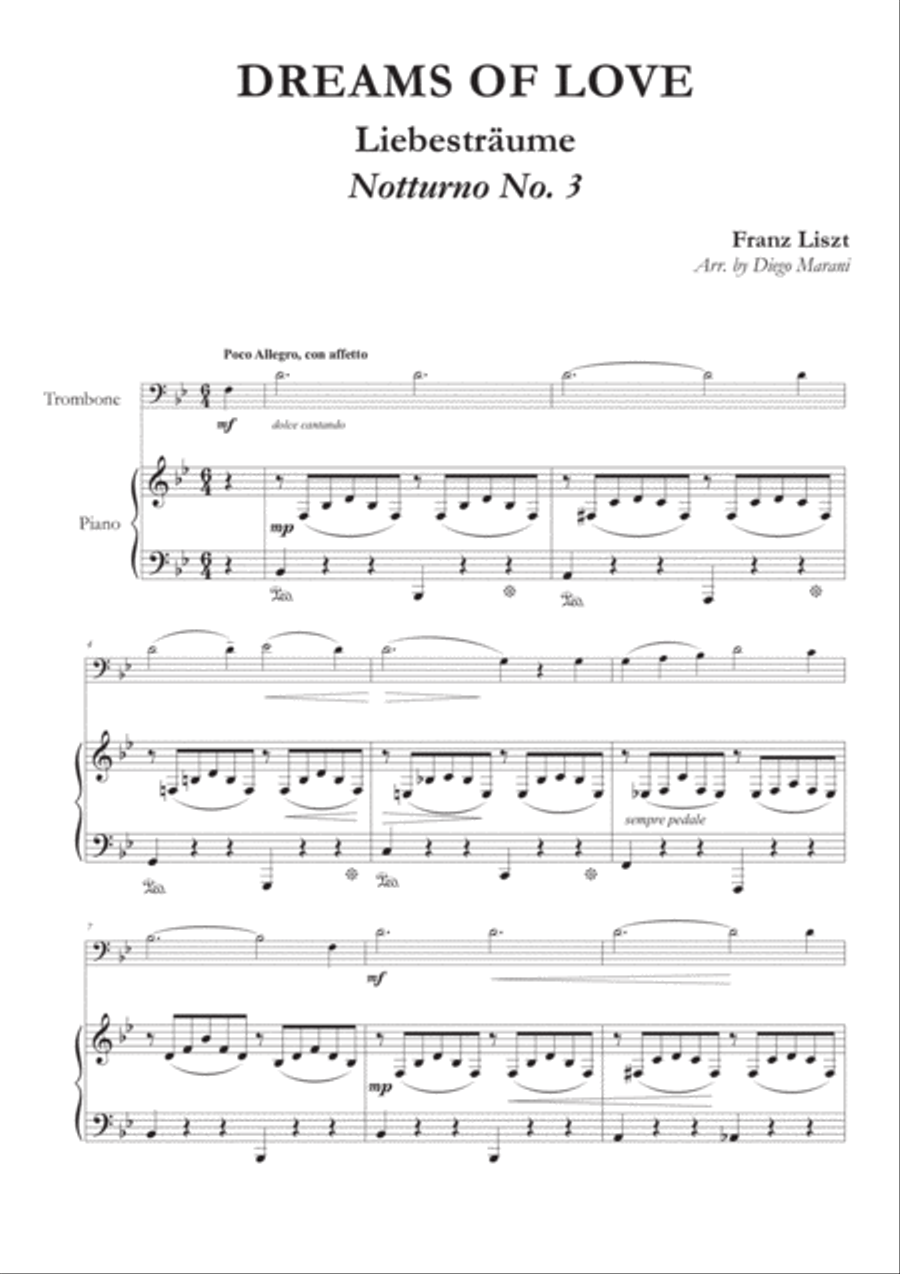 Dreams of Love No. 3 for Trombone and Piano Piano scores gallery preview page 3