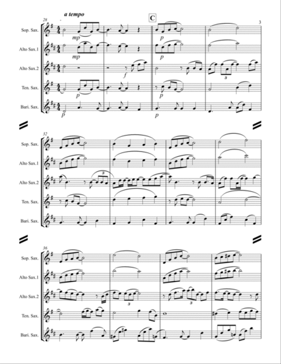 For Good Saxophone Quartet scores gallery preview page 4
