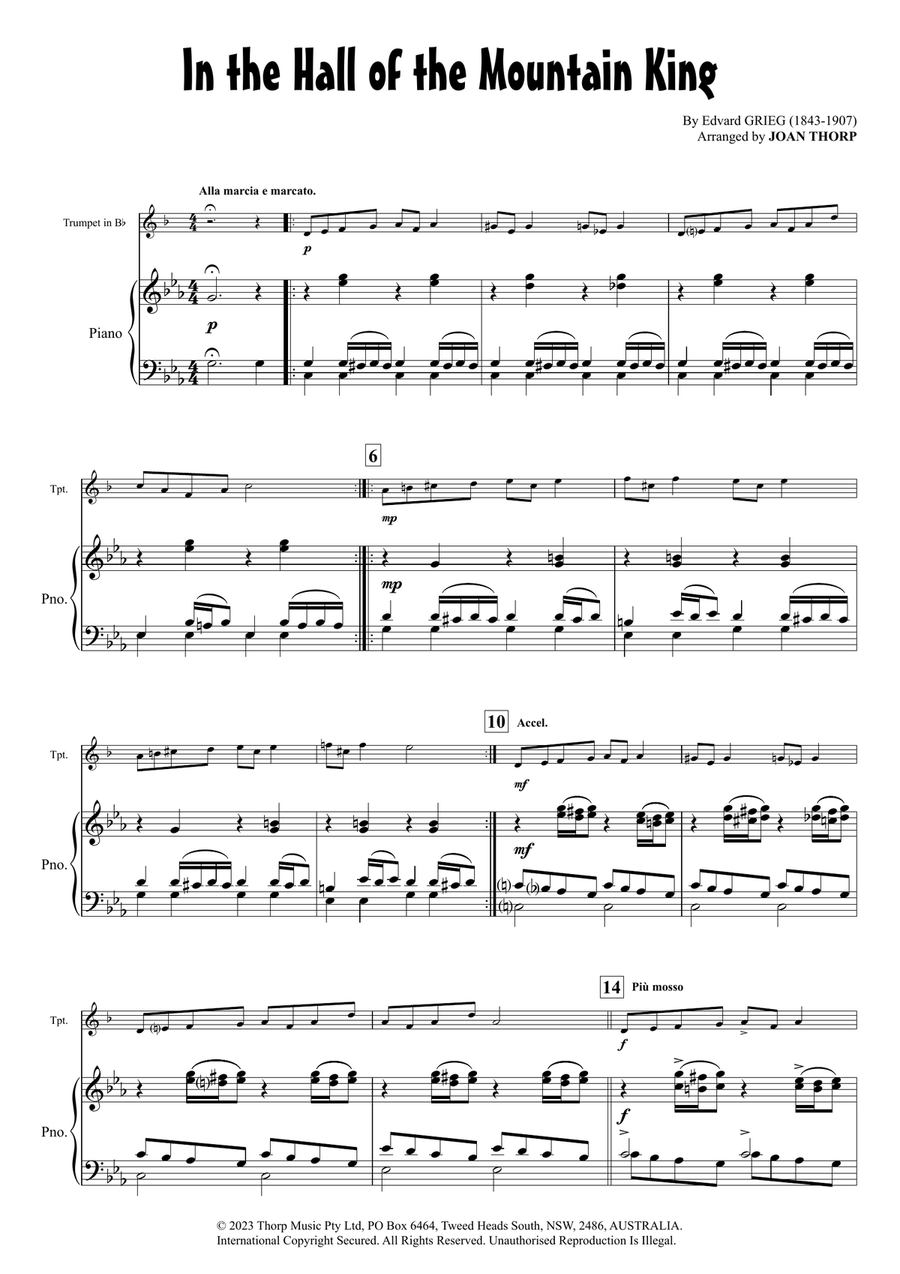 In the Hall of the Mountain King from Peer Gynt Suite B-Flat Trumpet scores gallery preview page 2