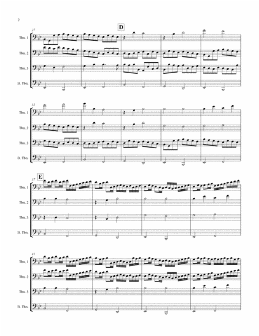 Canon in D - Trombone Quartet, Arr. Joseph Dunlap Trombone Quartet scores gallery preview page 2