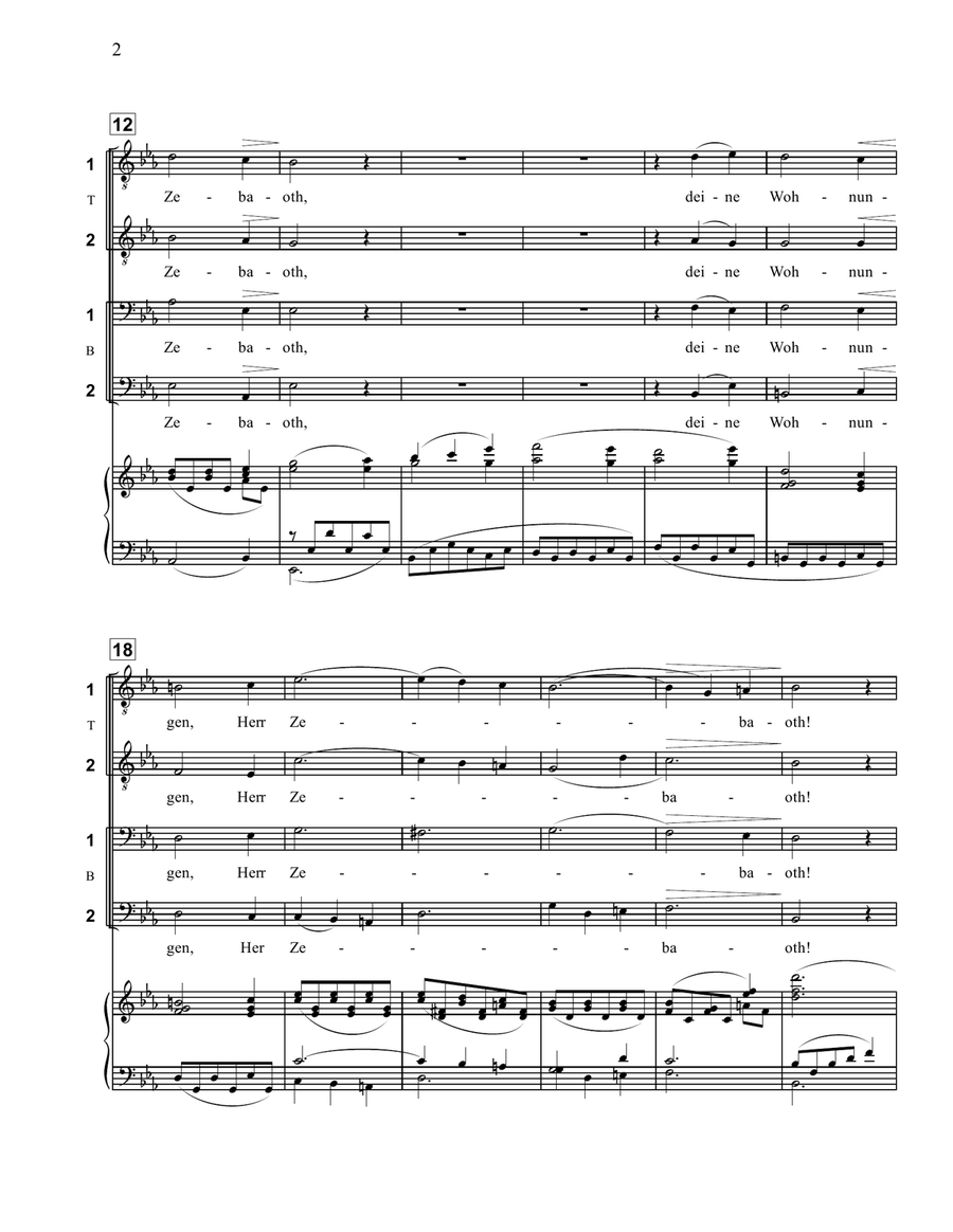Brahms - Wie Lieblich sind deine Wohnungen from A German Requiem for Men's Choir TTBB TTBB scores gallery preview page 2
