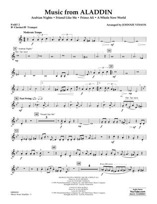 Book cover for Music from Aladdin (arr. Johnnie Vinson) - Pt.2 - Bb Clarinet/Bb Trumpet